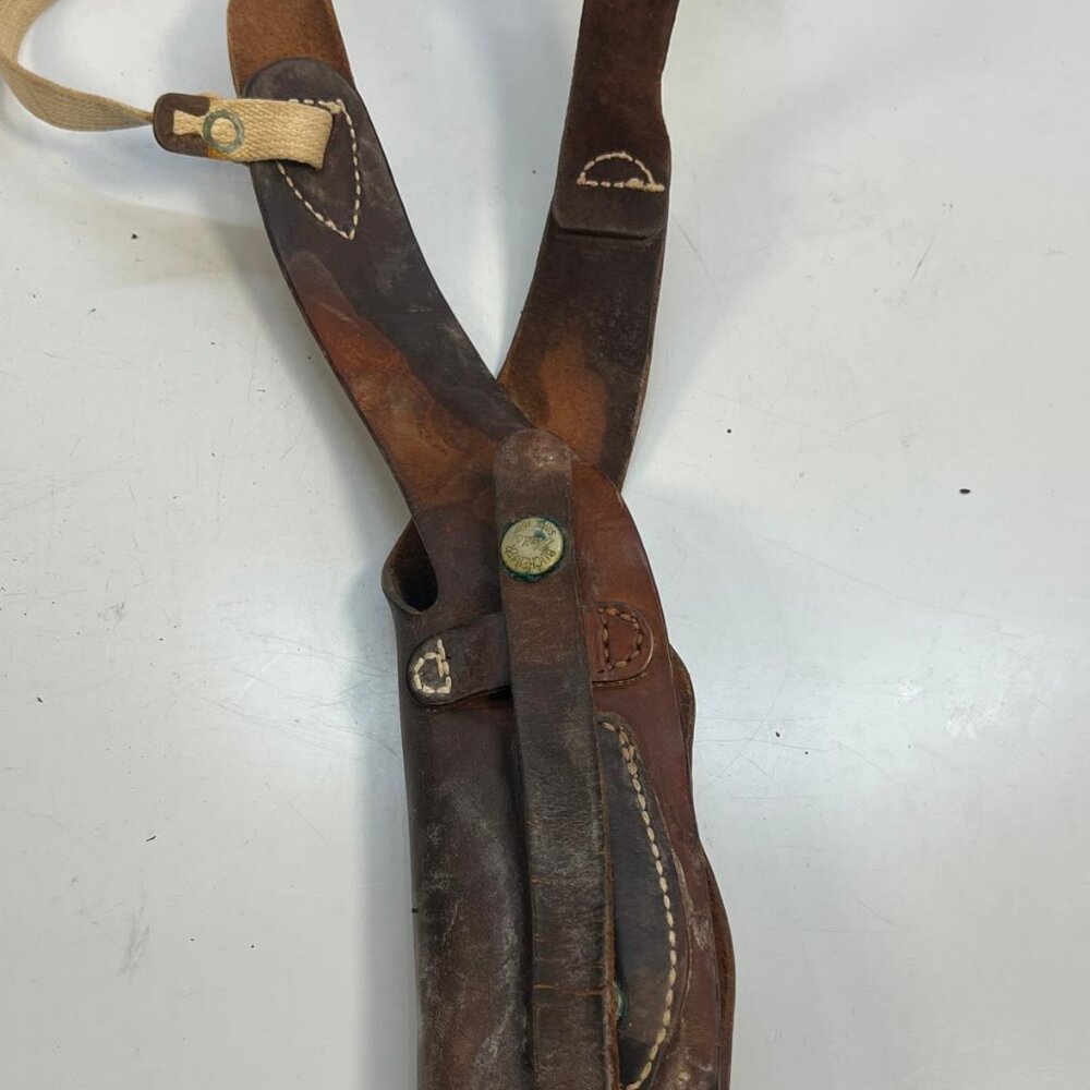 Vintage Scheiner Leather Holster with Brass Rivets Durable Collector's Item